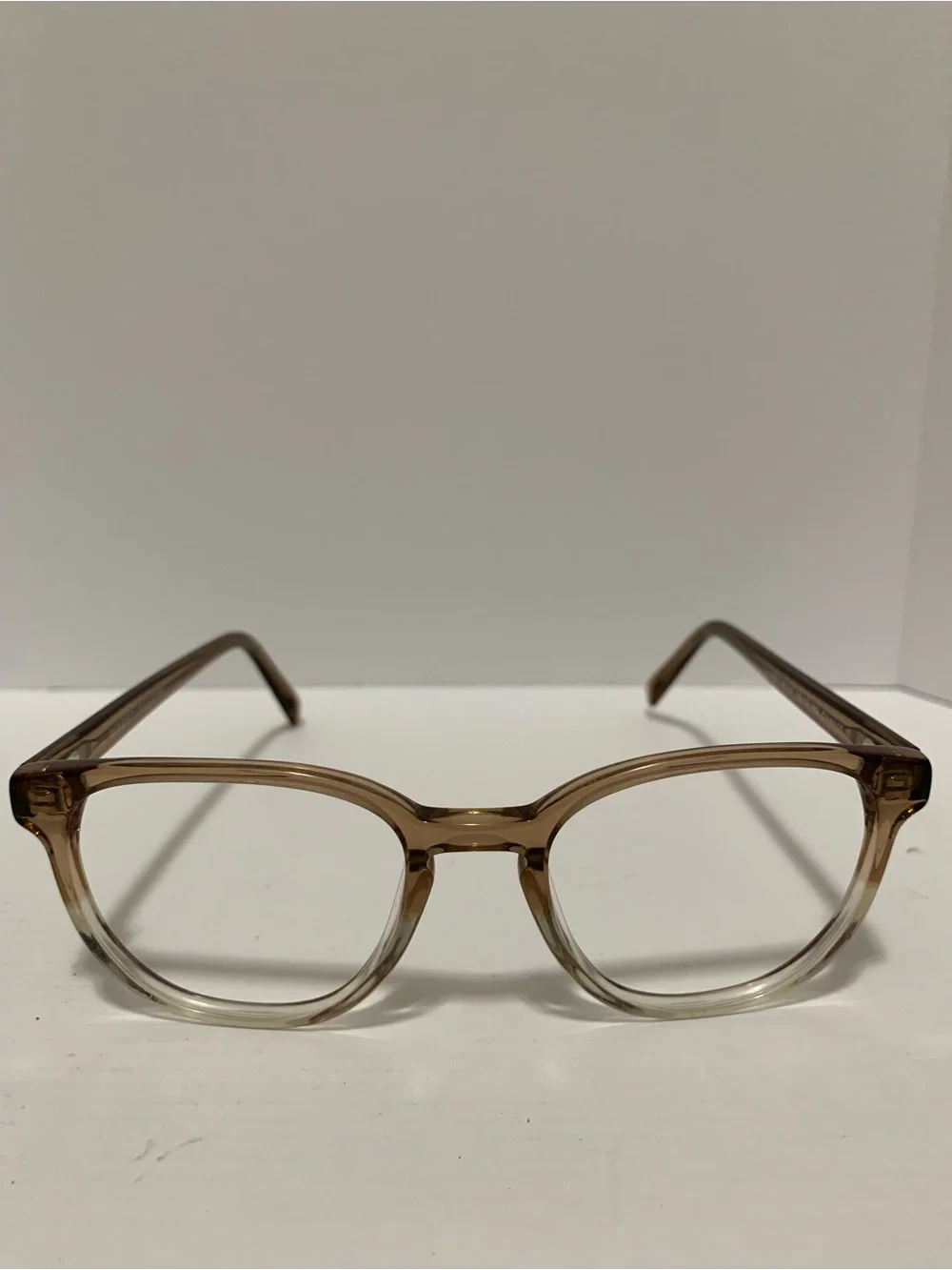 Warby Parker Translucent Brown to Clear Gradient Glasses Frames Only
